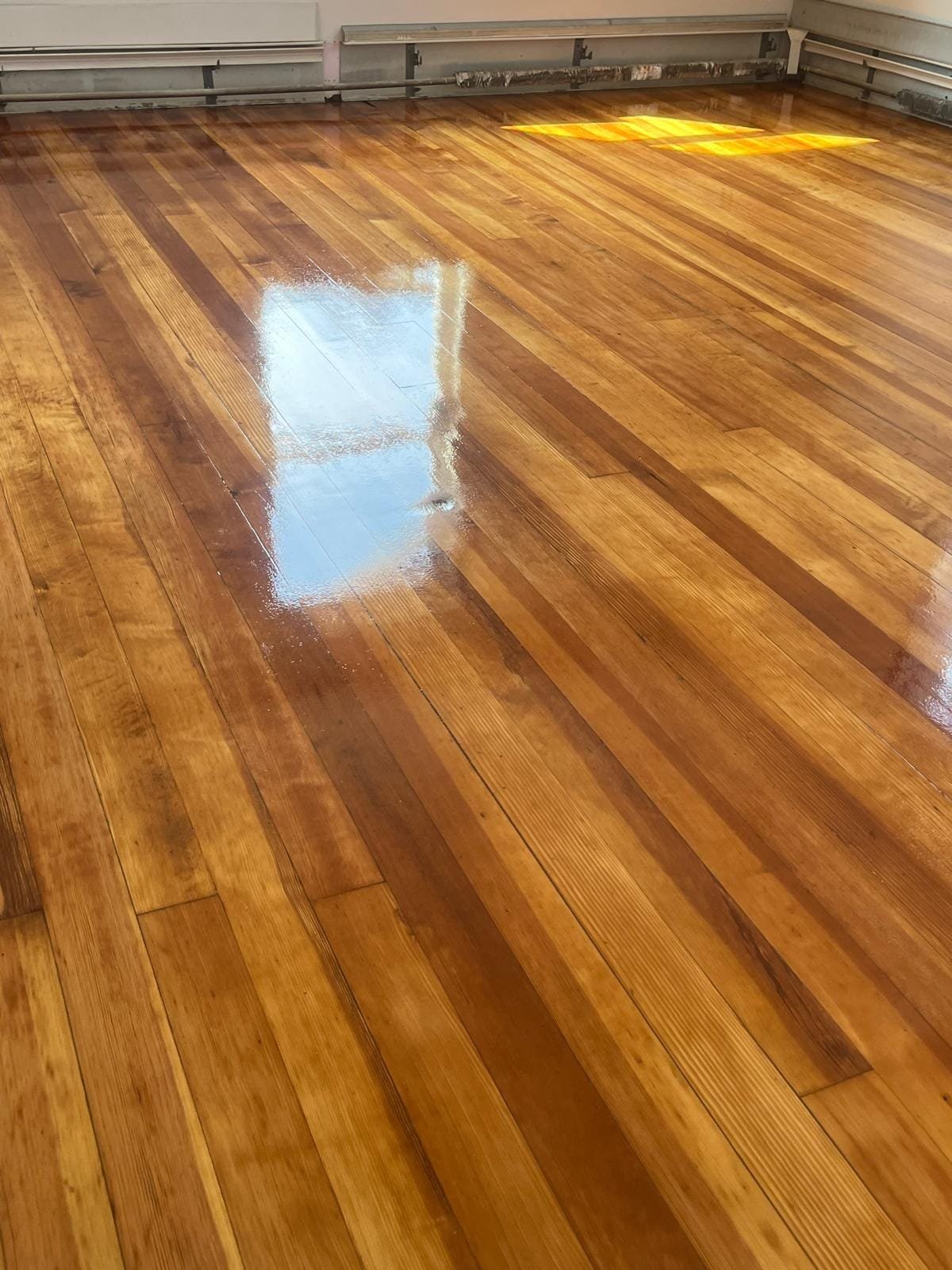 Wide-Plank Pine Floor Refinishing